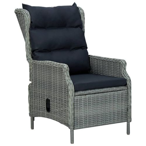 Vidaxl Chaise Inclinable De Jardin Coussins Résine Tressée Gris Clair