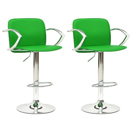 Vidaxl Tabourets De Bar 2 Pcs Vert Cuir Artificiel