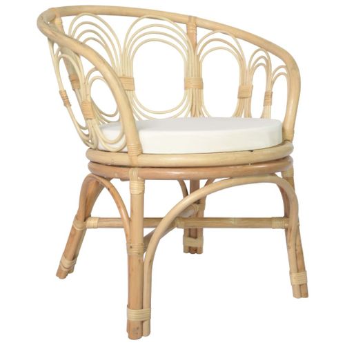 Vidaxl Chaise De Salle À Manger Avec Coussin Rotin Naturel Et Lin