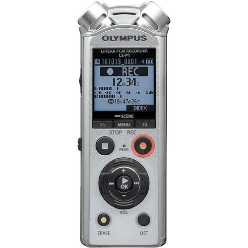 Dictaphone numérique avec microphones stéréo directionnels intégré gris