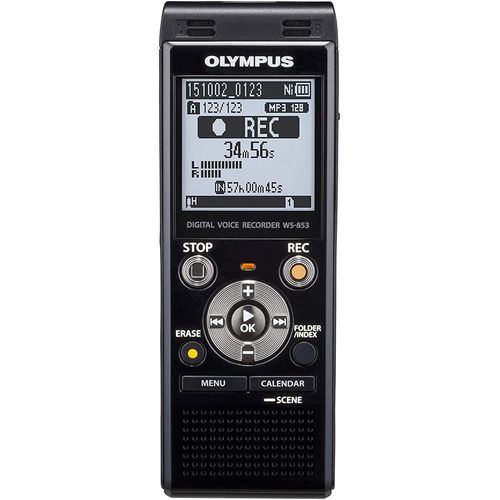 Dictaphone numérique de haute qualité avec microphones stéréo intégrés noir
