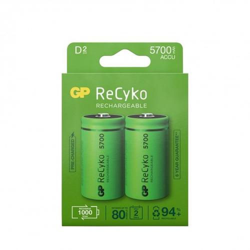 GP ReCyko LR20/D 5700mAh - Pack de 2 accus rechargeables NiMH