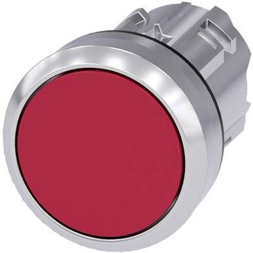 Bouton-poussoir à rappel collerette métal, finition brillante, actionneur plat rouge Siemens SIRIUS ACT 3SU1050-0AB20