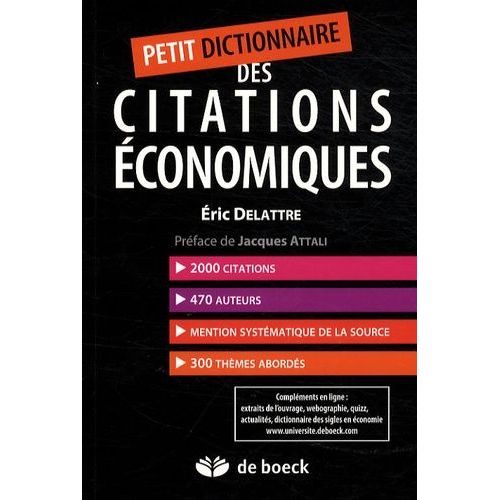 Petit Dictionnaire Des Citations Économiques