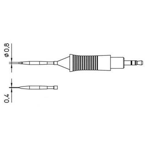 Panne à souder Weller RT9, forme ciseau, taille de la pointe droite 0.8mm, contenu 1pc.