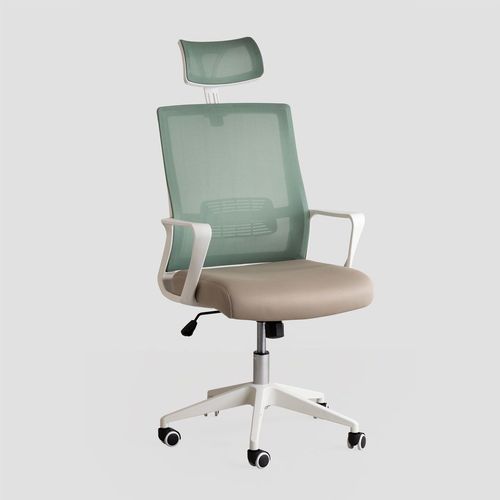 Chaise De Bureau Avec Roulettes Et Accoudoirs Teill Colors Céladon - Beige Lin