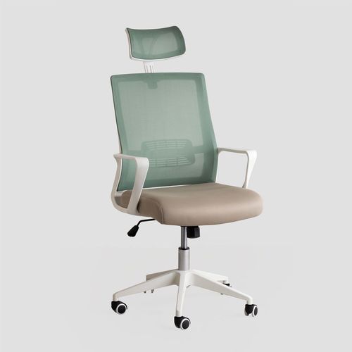 Chaise De Bureau Avec Roulettes Et Accoudoirs Teill Colors Céladon - Beige Lin