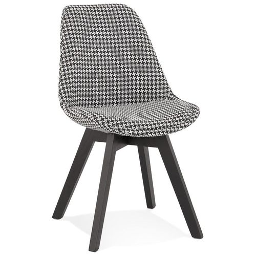 Chaise En Tissu Pied De Poule 'joe' Avec Structure En Bois Noir