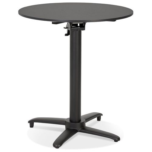 Table De Terrasse Pliable 'compakt' Ronde Noire - Ø 68 Cm