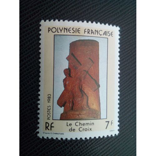 Timbre Polynesie Yt 195 Le Chemin De Croix 1983 ( 0020405 )
