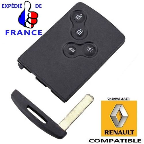 Coque De Remplacement Pour Carte Clé 4 Boutons Pour Renault Velsatis Avantime Koleos Clio 4 Séries 3 Des Laguna, Megane & Scenic Fluence Captur Kadjar