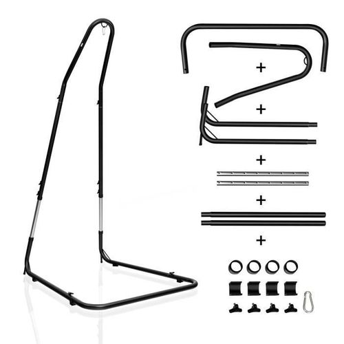 Costway Support Pour Fauteuil Suspendu 195-235cm En Acier Support De Hamac Avec Crochet De Sécurité Pieds Antidérapants Sans Hamac