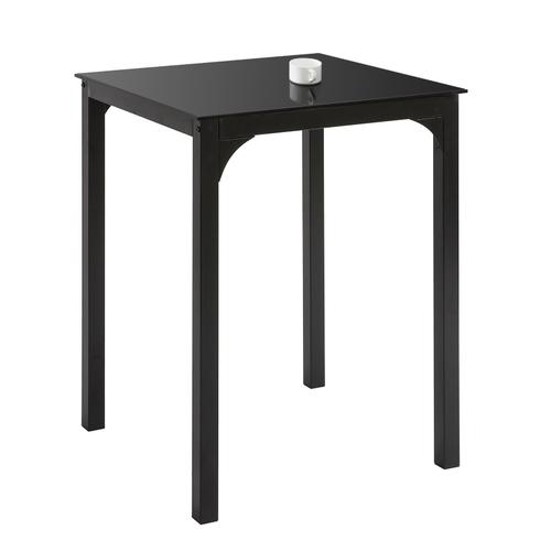 Sobuy Ogt38-K-Sch Table À Manger Carrée Table De Cuisine Table À Dîner Noire - 60 X 60 X 75 Cm, Pour Salle À Manger, Cuisine, Plateau En Verre Forme Carrée Pieds En Acier Robuste