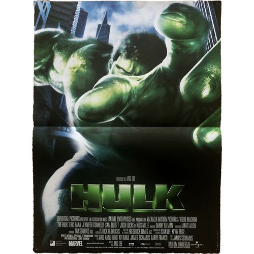 Affiche Originale De Cinéma - Hulk - 40x54 Cm Petit Format - Pliée Et Envoyée Dans Un Tube - Poster Officiel Du Film De Ang Lee Avec Eric Bana, Jennifer Connelly, Marvel - Année 2003 - Uniqposters