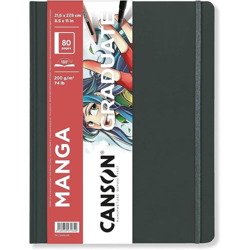 Canson Carnet À Croquis Graduate Manga 200g 216 X 279 Mm, Noir