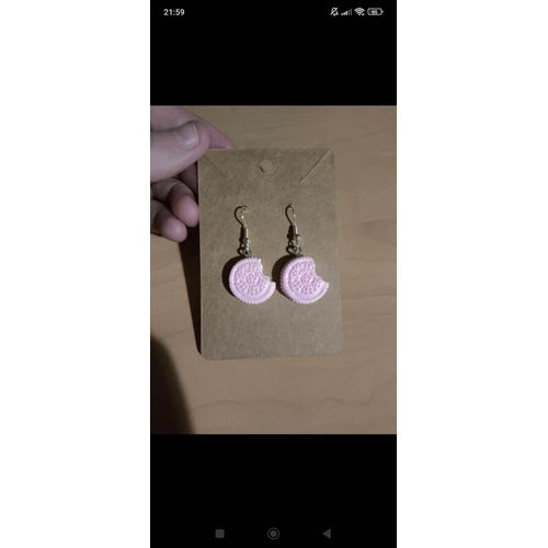 Boucle D'oreille Biscuit Rose