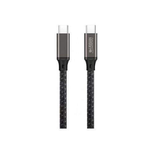 Urban Factory BASEE - Câble USB - 24 pin USB-C (M) pour 24 pin USB-C (M) - 5 A - 2 m - câble tressé, Alimentation USB (100 W) - noir