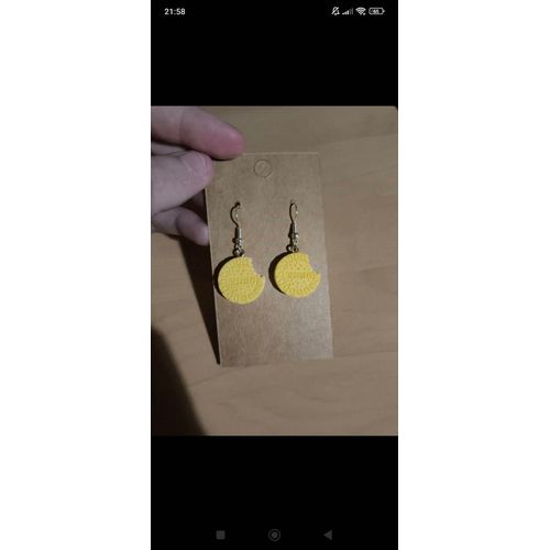 Boucle D'oreille Biscuit Jaune