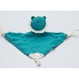 Doudou Lion Vert Kiabi Lange Tissu Coton Jouet Peluche Bebe Naissance Comforter Baby