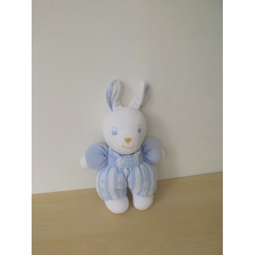 Doudou Lapin Blanc Bleu Tartine Et Chocolat