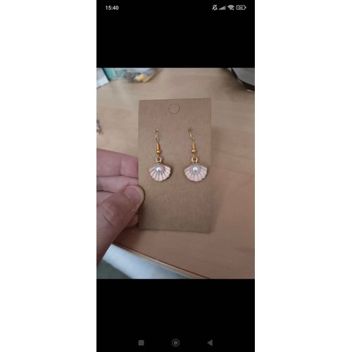 Boucle D'oreille Coquillage Rose Pâle