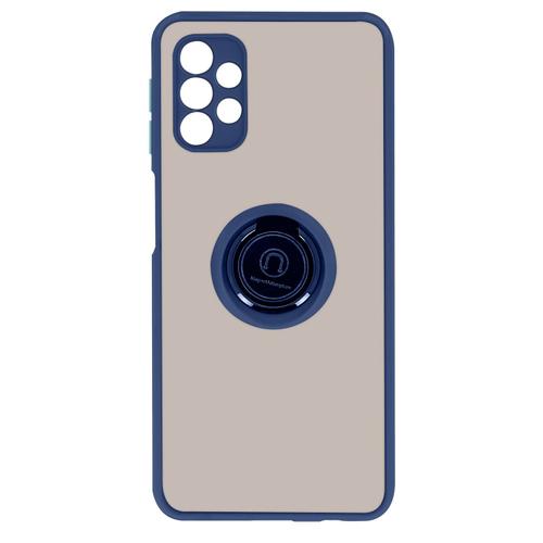 Coque Samsung Galaxy A32 5g Bi-Matière Bague Métallique Fonction Support Bleu