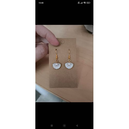 Boucle D'oreille Coquillage Blanc