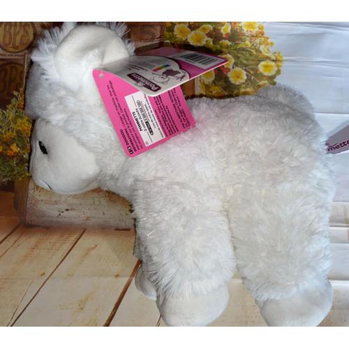 Doudou Mouton Blanc Pommette Peluche Jouet Bebe Naissance