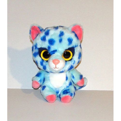 Peluche Chat Yoohoo Bleu Tacheté Aurora Doudou Chat Assis 20 Cm