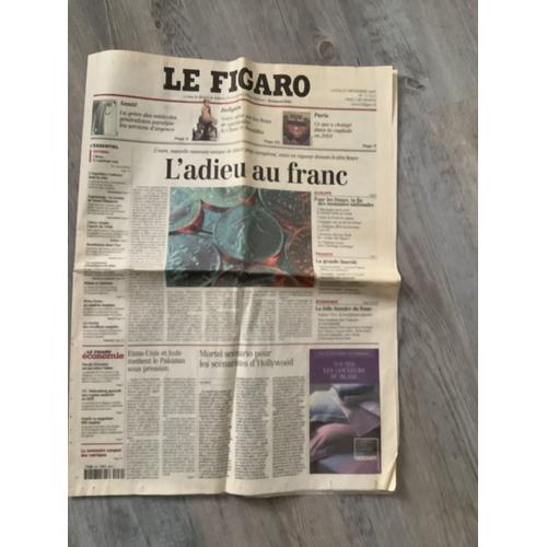 Journal Le Figaro Du 31 Décembre 2001 - L'adieu Au Franc