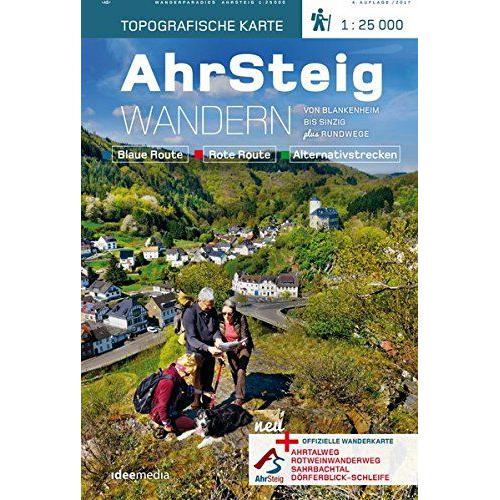 Ahrsteig Wandern - Topografische Wanderkarte 1 : 25 000