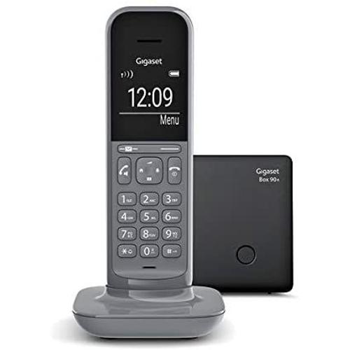 téléphone fixe sans Fil solo au design Moderne avec Répondeur Intégré gris  anthracite