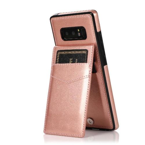 Compatible Avec Samsung Galaxy Note8 Bicelle À Fermoir Magnétique Étui Portefeuille Avec Crédit Titulaire De La Carte Cuir Premium - Couleur Rose