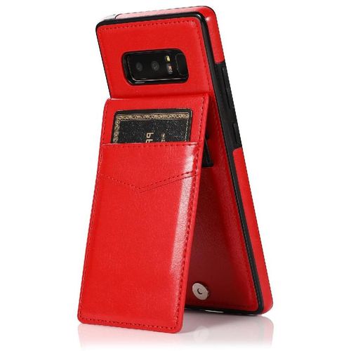 Compatible Avec Samsung Galaxy Note8 Bicelle À Fermoir Magnétique Étui Portefeuille Avec Crédit Titulaire De La Carte Cuir Premium - Rouge