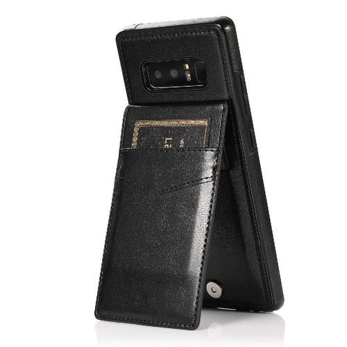Compatible Avec Samsung Galaxy Note8 Titulaire De La Carte Étui Portefeuille Bicelle À Fermoir Magnétique Cuir Premium Avec Crédit - Noir