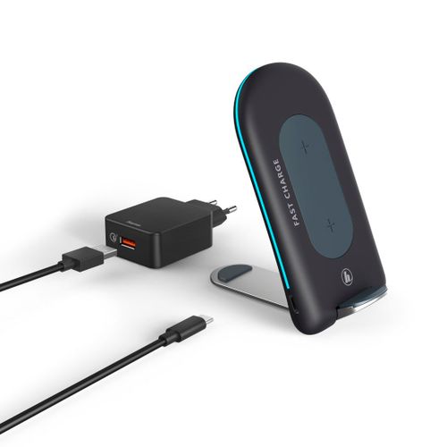 Ensemble De Chargeur Sans Fil "Qi-Fc15s", Anthracite