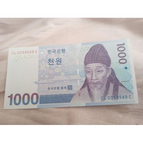Billet 1000 Wons Corée Du Sud