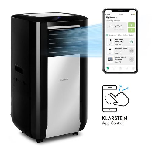 Klarstein Max Breeze Smart 15k Climatiseur Mobile Connecté 15000 Btu (4,4 Kw) - 500 M³/H - 3 Vitesses - 62db - Classe A - Contrôle Par App. - Noir