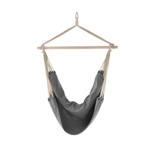 Siège Suspendu Fauteuil Suspendu Chaise Hamac Coton Polyester 100 Cm Gris Helloshop26 03_0003773