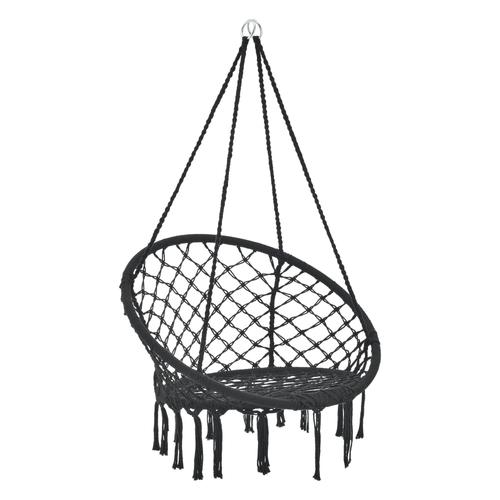 Hamac Siège Rond Chaise Suspendue Diamètre D'assise 60 Cm Noir Helloshop26 03_0006062