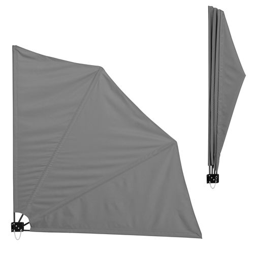 Auvent Parasol Mural Protection Du Soleil Polyester 160 Cm Gris Helloshop26 03_0003082