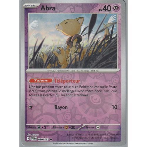 Carte Pokémon - Abra - 080/167 - Reverse - Mascarade Crépusculaire