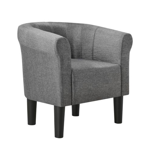 Fauteuil Lounge Chaise Siège Tissu Polyester 70 Cm Gris Foncé Helloshop26 03_0001935