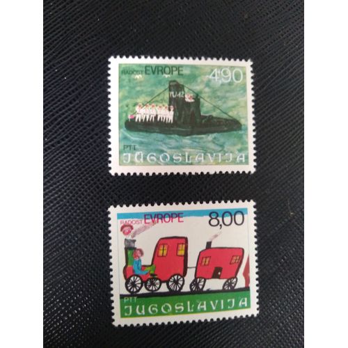 Timbre Yougoslavie Y T 1553 / 1554 Séries : Joy Of Europe - Festival Des Enfants 1976 ( 100608 )