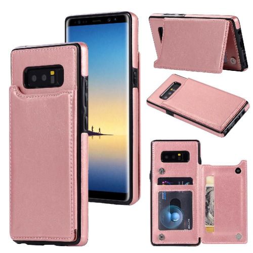 Portefeuille Étui Pour Samsung Galaxy Note8 Cuir Pu Fermoir Magnétique Double Fentes Pour Cartes Avec Titulaire De La Carte Bicelle - Couleur Rose