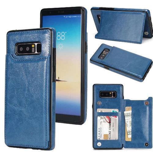 Portefeuille Étui Pour Samsung Galaxy Note8 Bicelle Cuir Pu Avec Titulaire De La Carte Fermoir Magnétique Double Fentes Pour Cartes - Bleu
