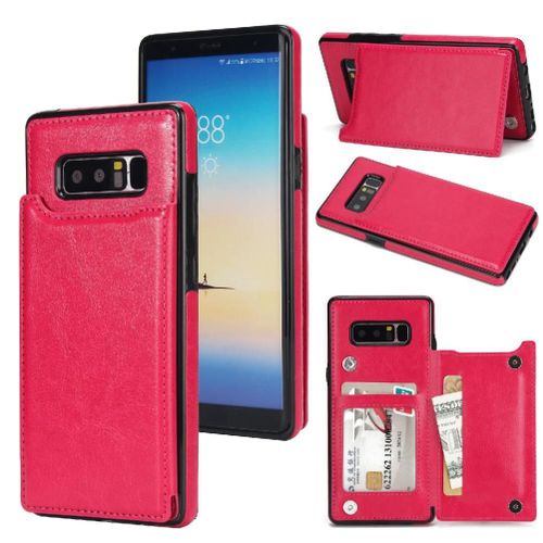 Portefeuille Étui Pour Samsung Galaxy Note8 Bicelle Cuir Pu Avec Titulaire De La Carte Fermoir Magnétique Double Fentes Pour Cartes - Rose Rouge