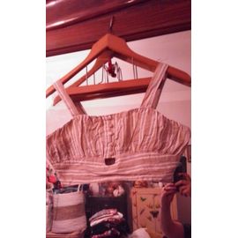 Top Court Rayé Beige/Blanc 36 S Kiabi.