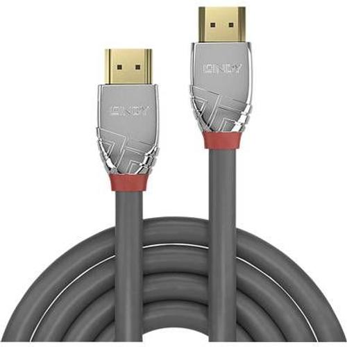 Lindy Cromo Line Standard - Câble HDMI avec Ethernet - HDMI mâle pour HDMI mâle - 10 m - triple blindage - bottes grises - support 4K