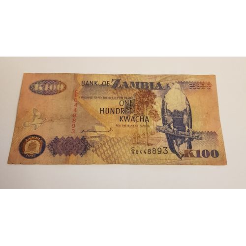 K100 Bank Of Zambia /B/ 1992 / N 893 P# 38